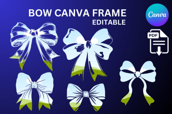 Coquette Bows Canva Frame Ribbon: Digital Design Made Simple