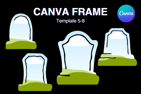 Gravestone Canva Frame Halloween Photo_2: Your Digital Design Asset