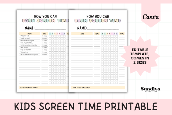 Manage Screen Time Effectively with This Canva Chart