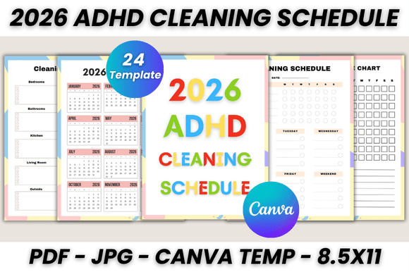 Master Your Space: The 2026 ADHD Cleaning Schedule Canva Template