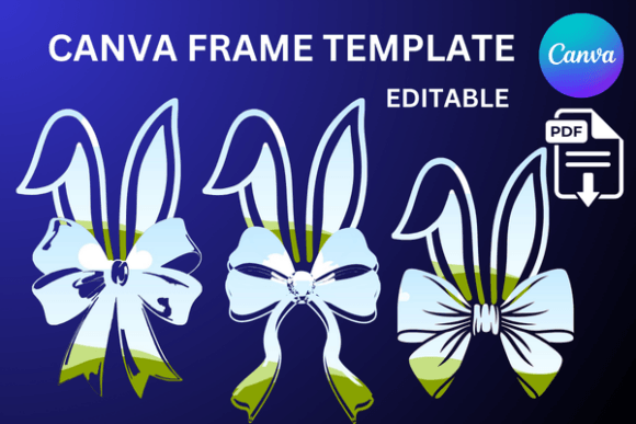 Rabbit and Coquette Canva Frame Easter: A Charming Digital Design Asset