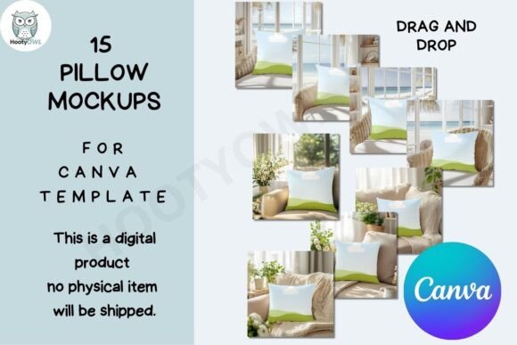 Stunning Product Visuals: 15 Pillow Mockups for Canva